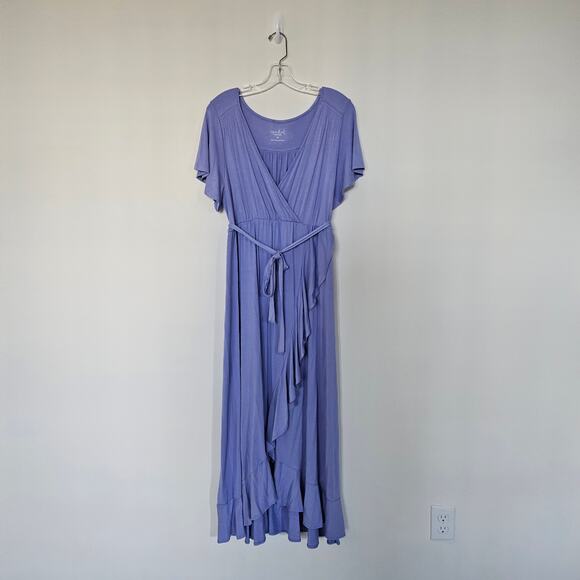 Ingrid & Isabel Ruffle Flutter Faux Wrap Maxi Dress Size M - Picture 2 of 6